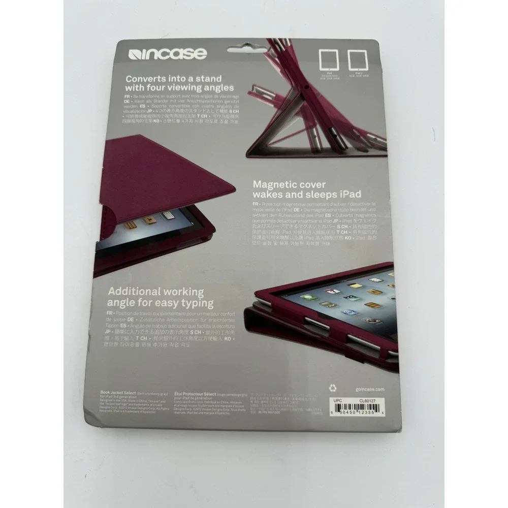 Gen 3 iPad And IPad Book Jacket Cranberry Incase, NEW